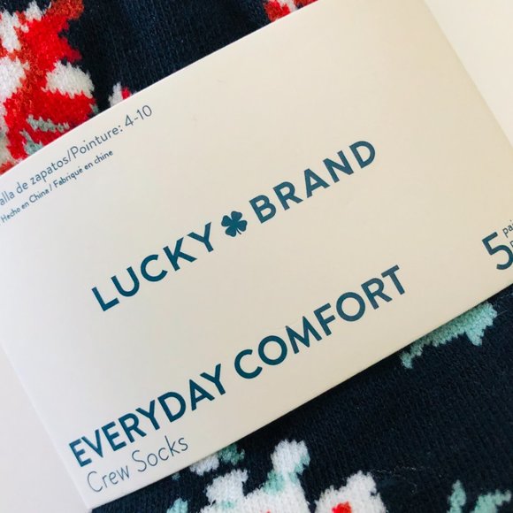 LUCKY BRAND 5 Pair Crew Socks NWT - Picture 2 of 5